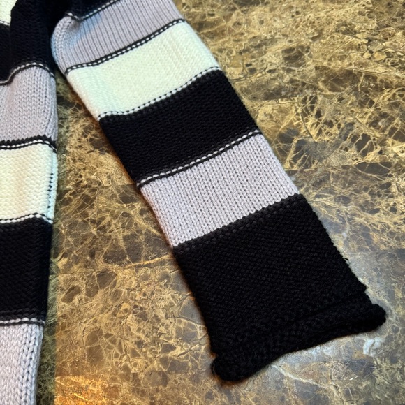 Spense Knits Sweater Size L Black White Purple Turtleneck Kangaroo Pouch - Picture 8 of 10